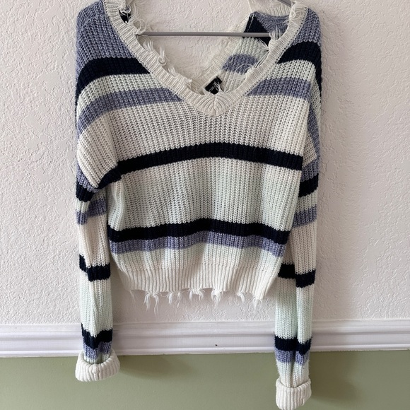 Striped Swoop-Back Sweater - Picture 1 of 3